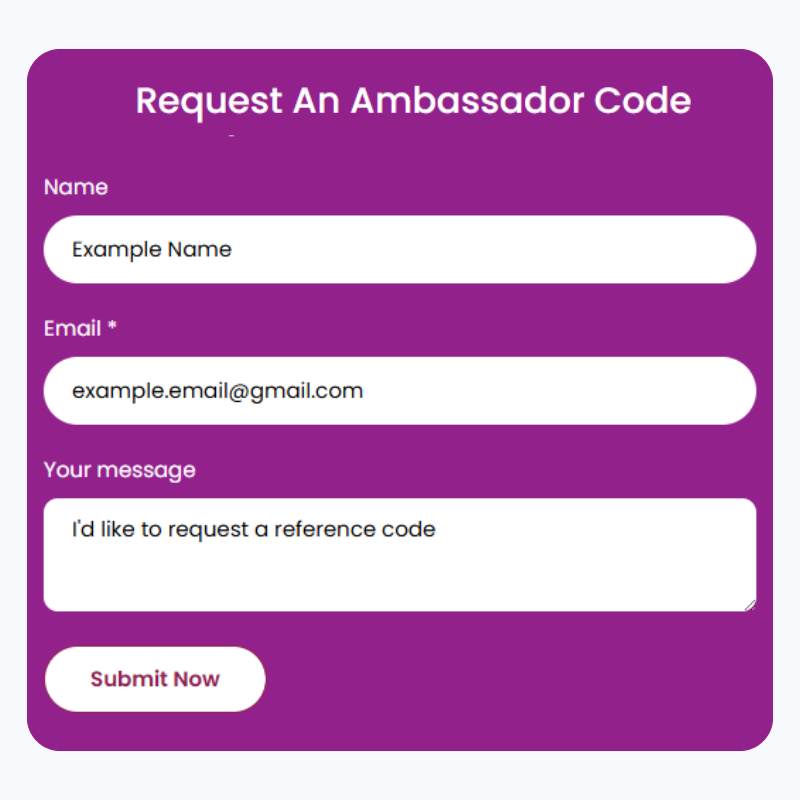 1. Contact Us For a Unique Code