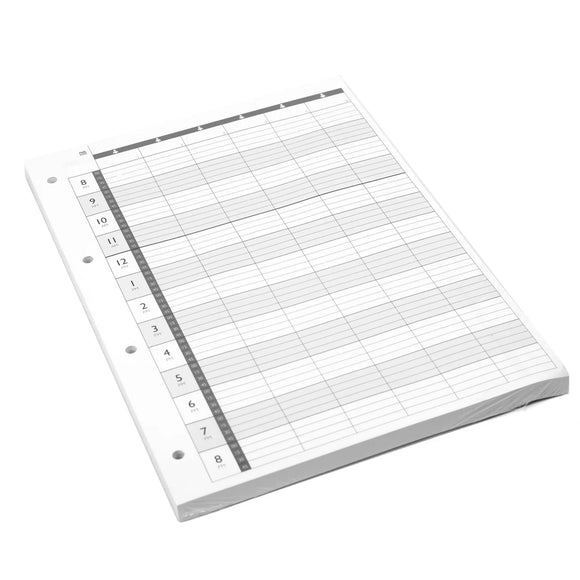 Loose Leaf Refill Pages - 6 Assistant With 4 Holes (100pcs)