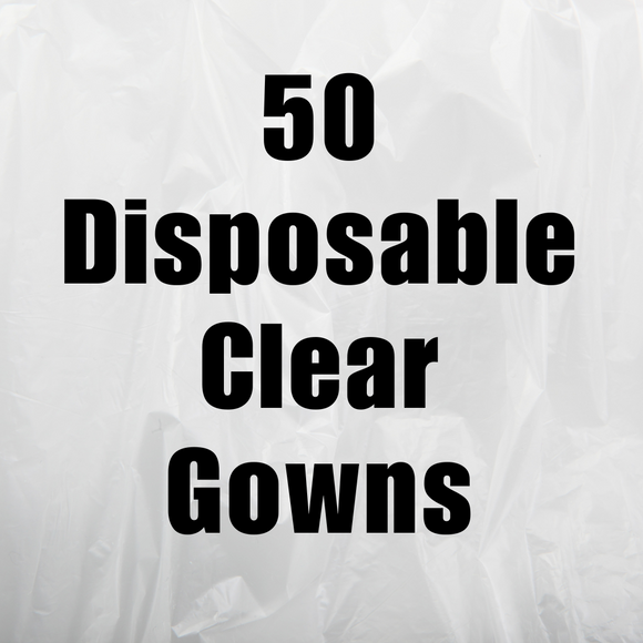 50 Disposable Gowns Clear