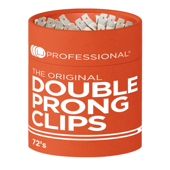 LJ Professional Double Prong Curl Clips x72