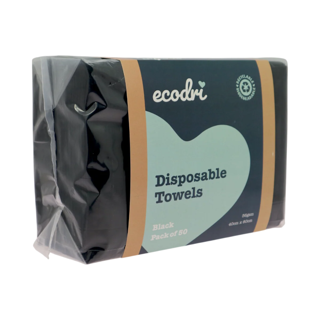 EcoDri Disposable Towels 50 Pack 40cm x 80cm Black