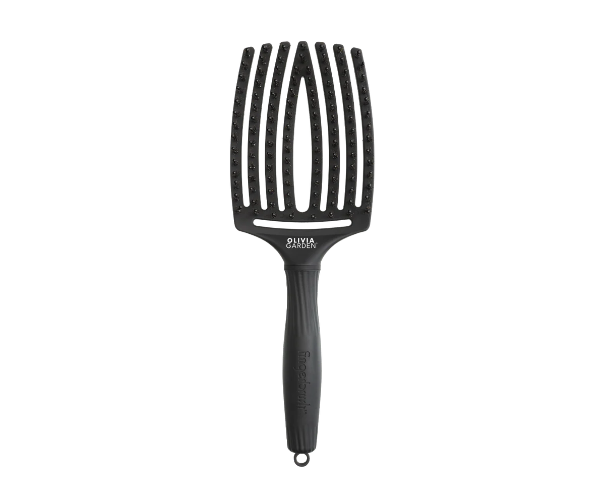 Olivia Garden Fingerbrush Care Iconic Boar & Nylon Full Black Large