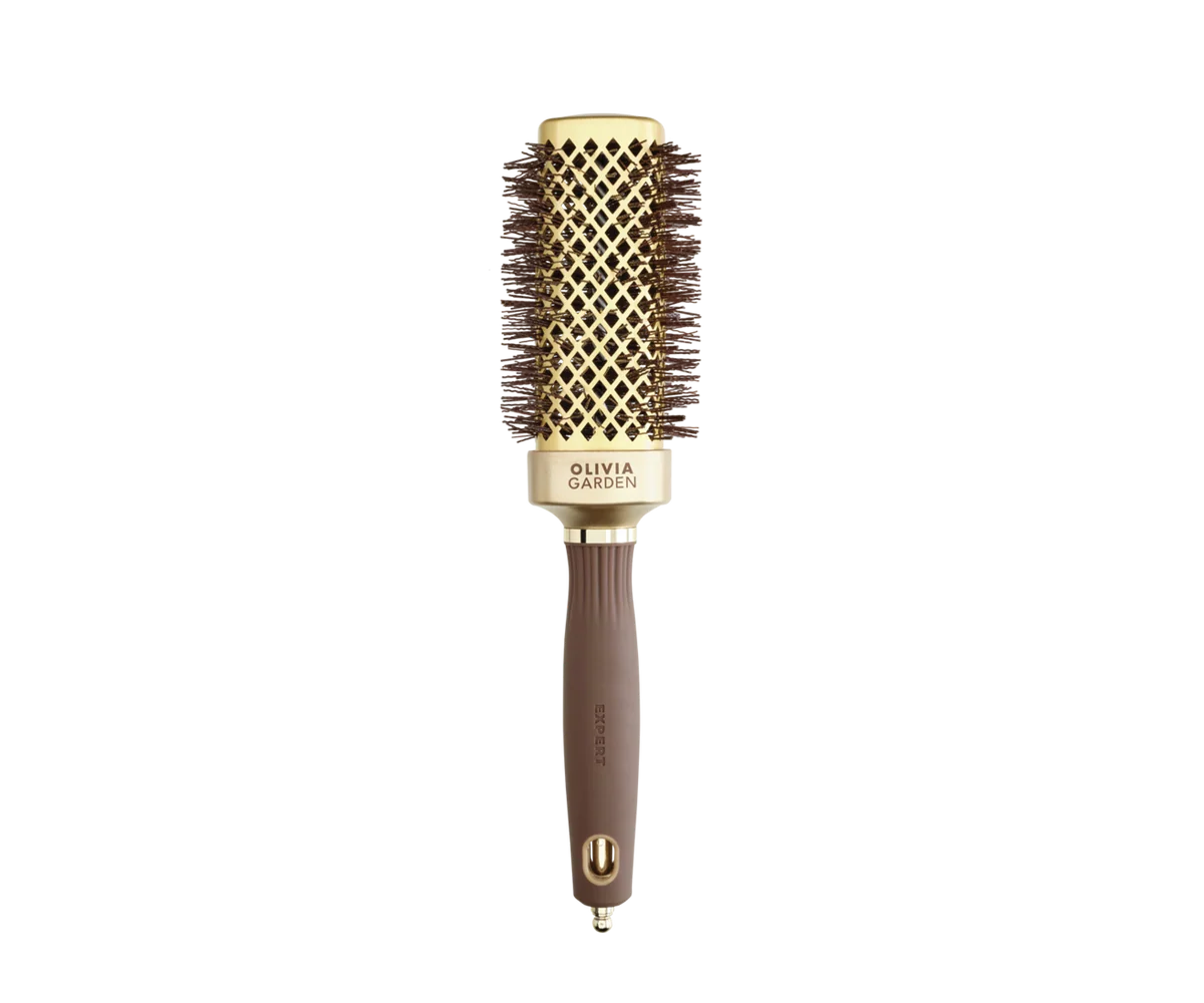 Olivia Garden Expert Blowout Shine Wavy Bristles Gold & Brown 45mm