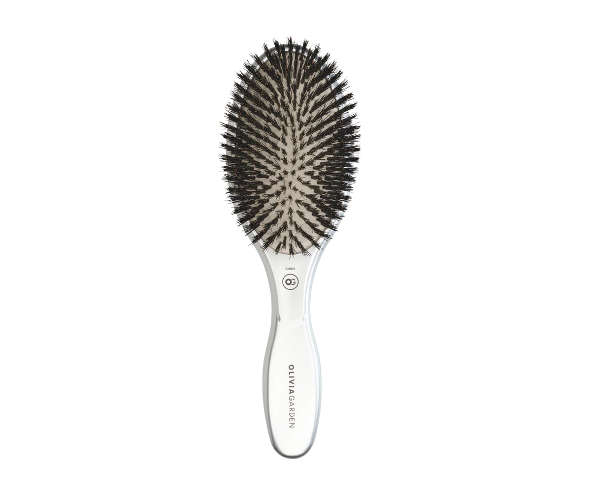 Olivia Garden Expert Care Oval Boar & Nylon Bristle Silver