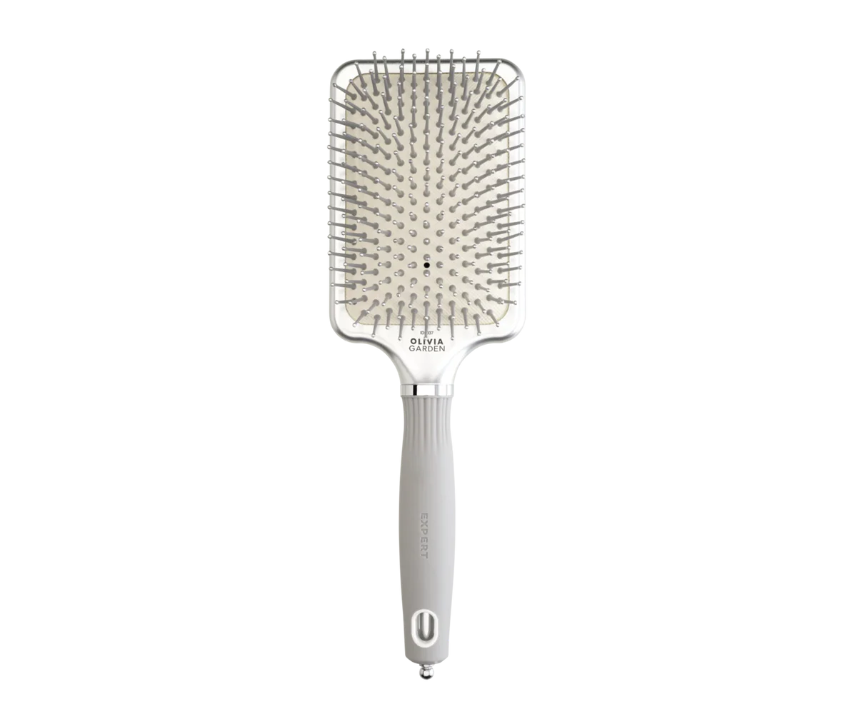 Olivia Garden Expert Care Rectangular Nylon Bristle Silver Large