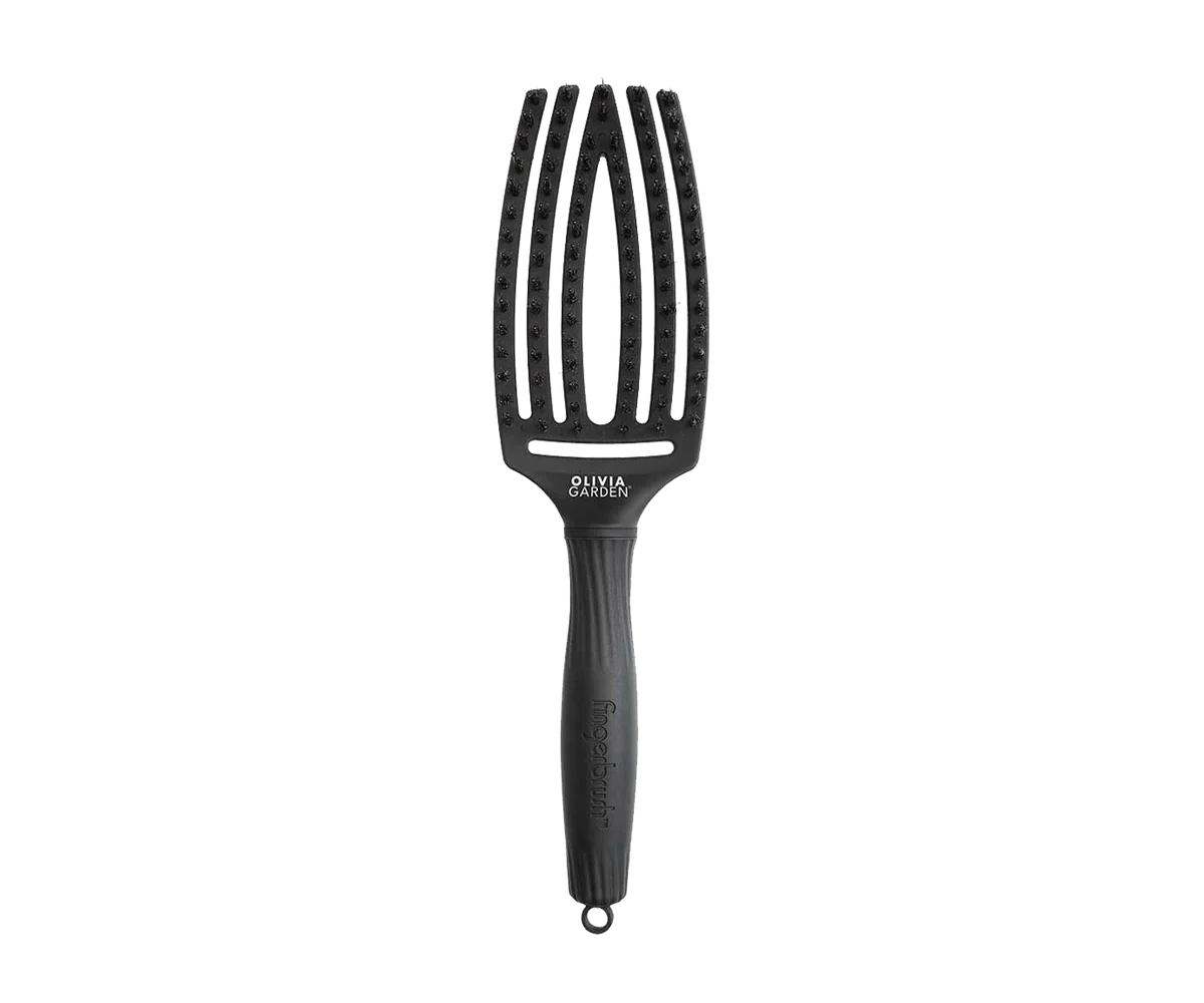 Olivia Garden Fingerbrush Care Iconic Boar & Nylon Full Black Medium
