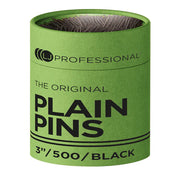 LJ Professional 3 Inch Plain Pins Black x500