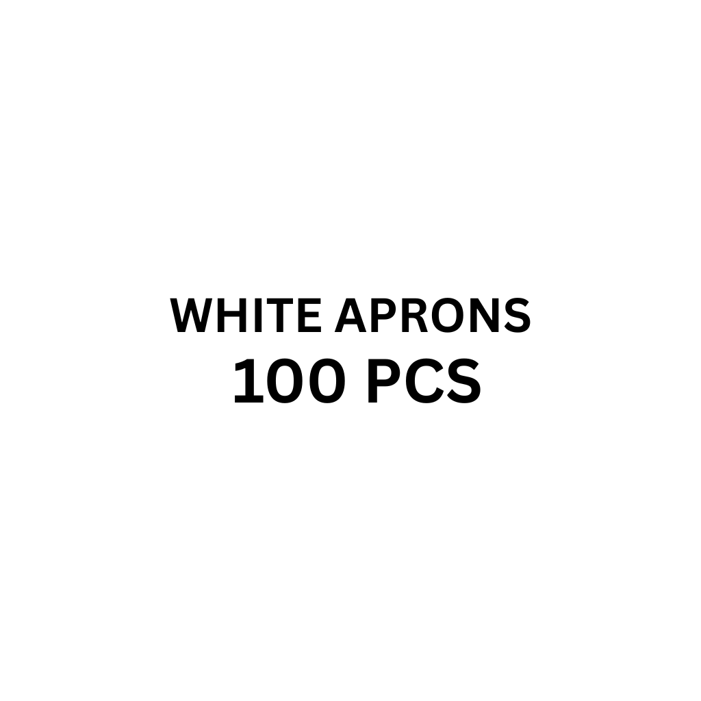 Disposable White Polythene Aprons x 100
