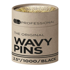 LJ Professional 2.5 Inch Wavy Pins Black x1000