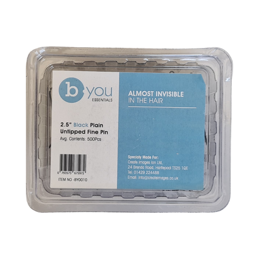 B.YOU 2.5" Black Plain Pin BY010 500 pieces