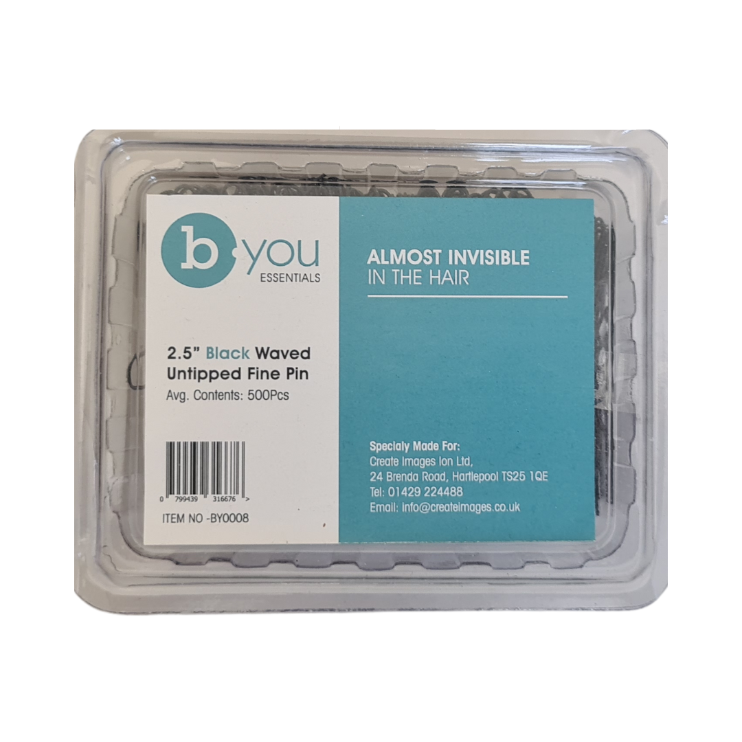 B.YOU 2.5" Black Waved Pin BY008 500 pieces