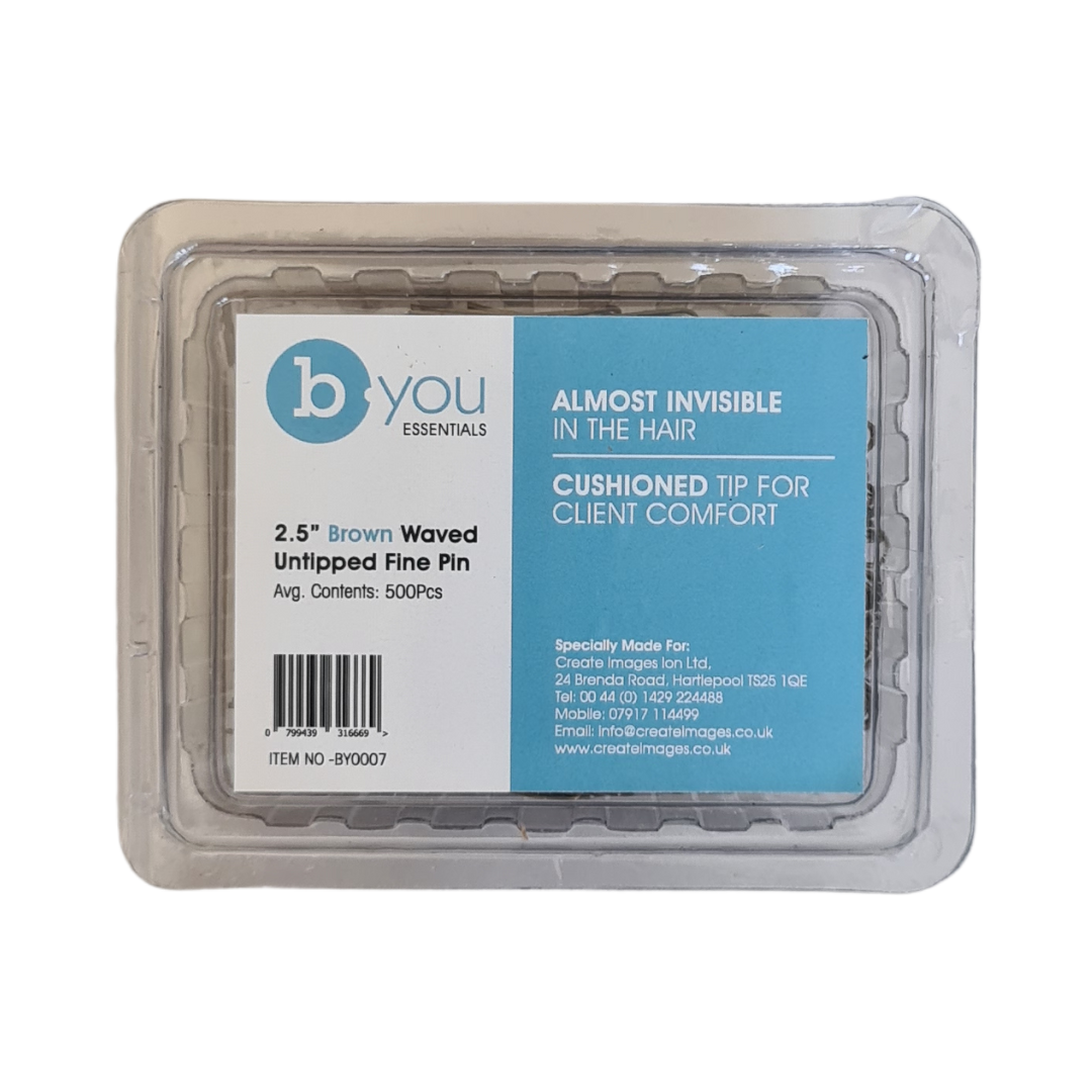 B.YOU 2.5" Brown Waved Pin BY007 500 pieces