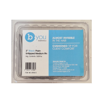 B.YOU 3" Black Plain Pin BY012 500 pieces